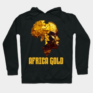 African Woman Shaped With Golden Map Of Africa Hoodie